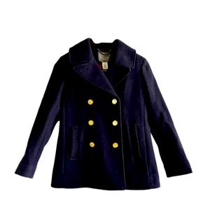 J Crew Stadium Cloth double breasted and lined pea coat